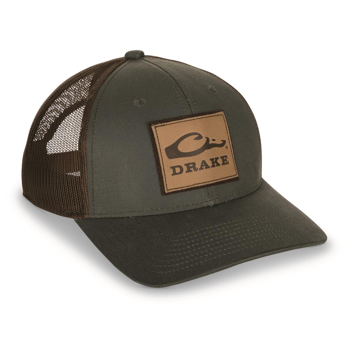 Drake Leather Patch Mesh Back Cap, Dark Gray