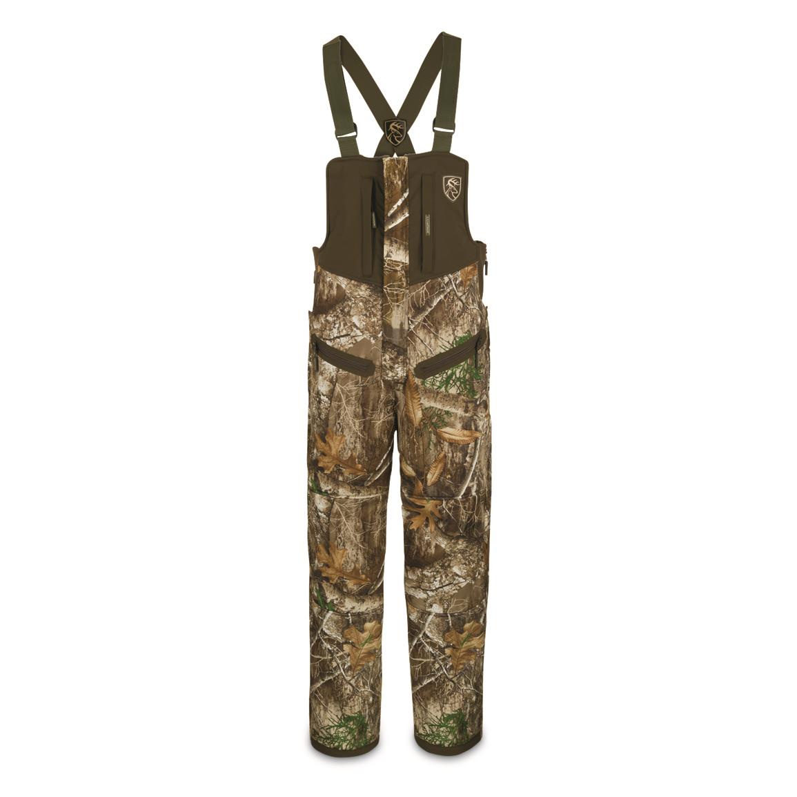 Drake Non-Typical Men's Standstill Windproof Bibs with Agion Active XL, Realtree EDGE™