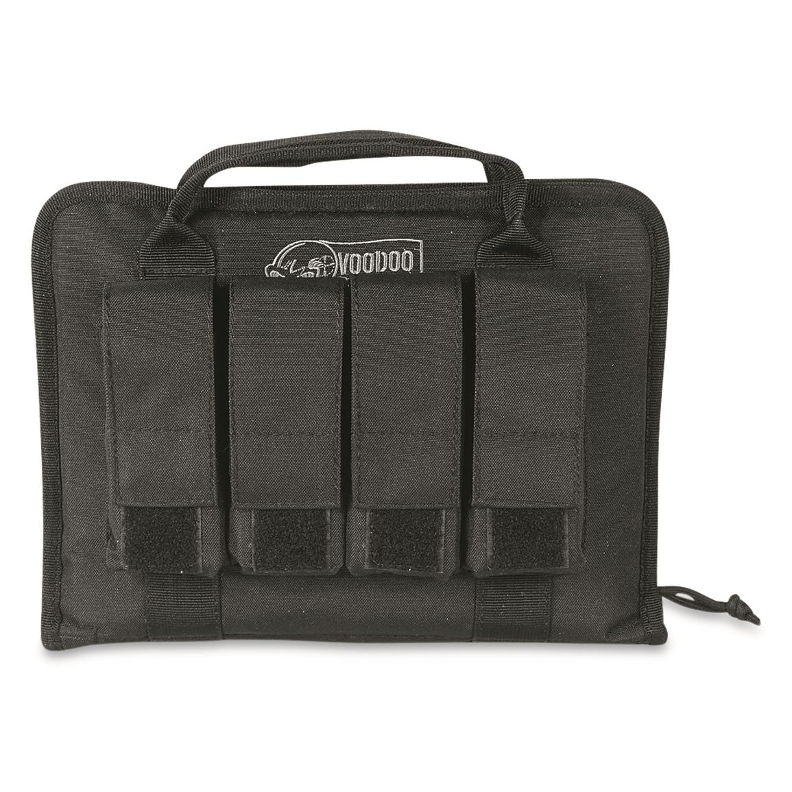 Voodoo Tactical Double Pistol Case with Mag Pouches, Black