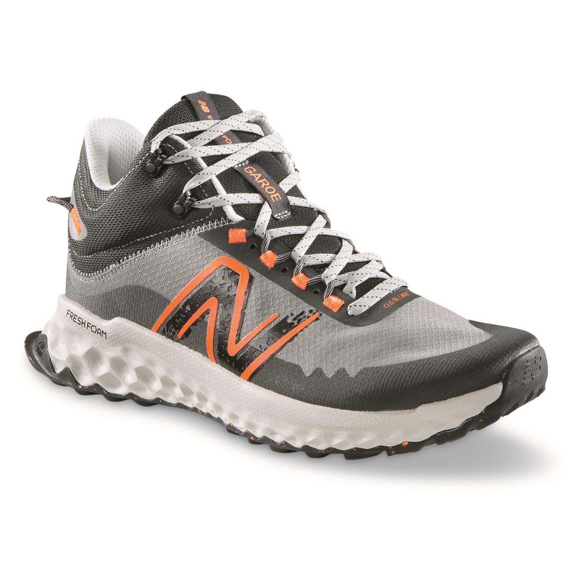 New Balance Men's Fresh Foam Garoe Mid Trail Shoes, Shadow Grey/blaze Orange