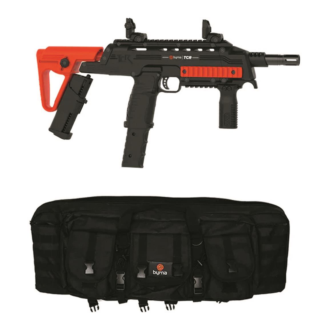 Padded carbine carry case, Orange/black