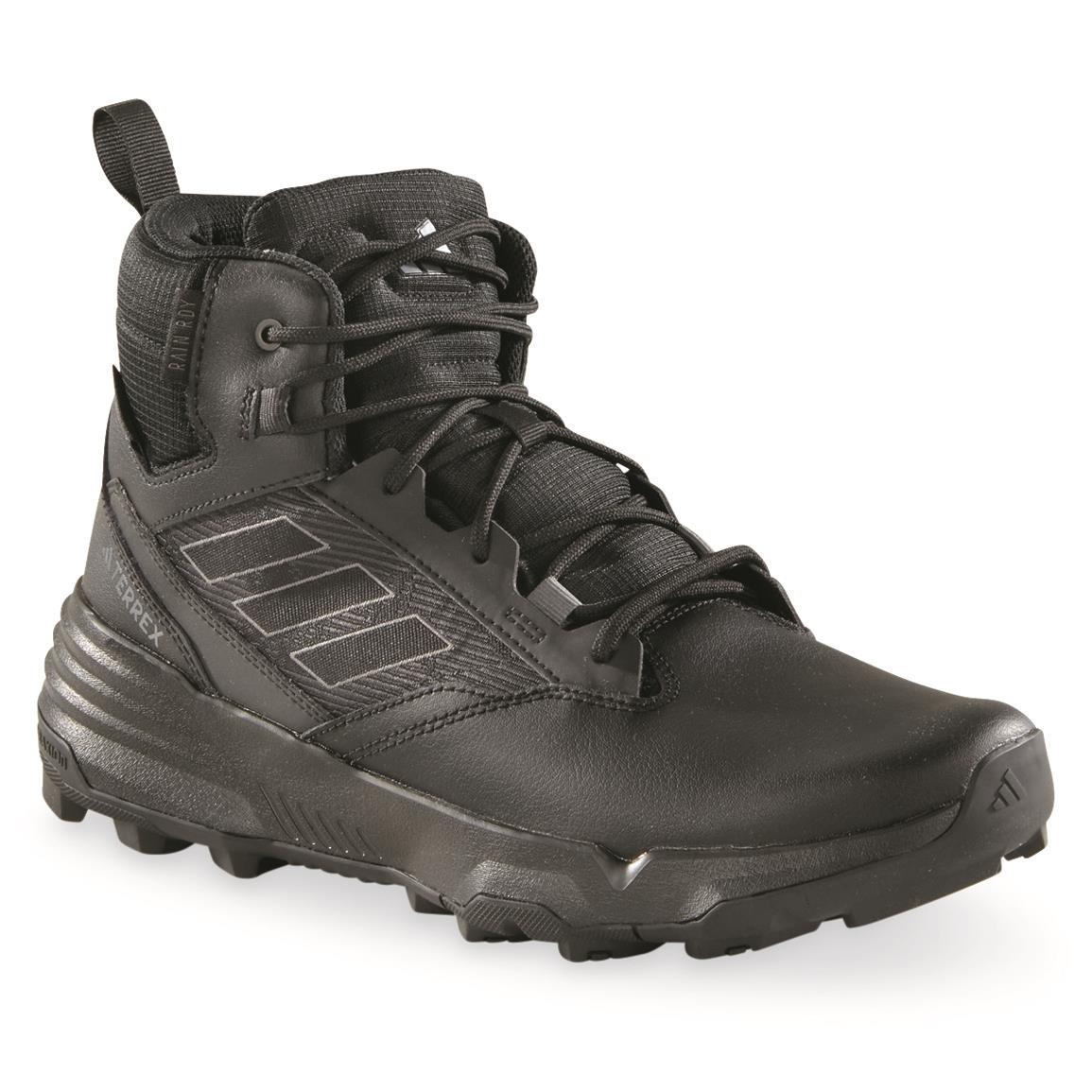 Adidas Men's Unity Leather Mid RAIN.RDY Hiking Boots, Core Black/core Black/grey Four