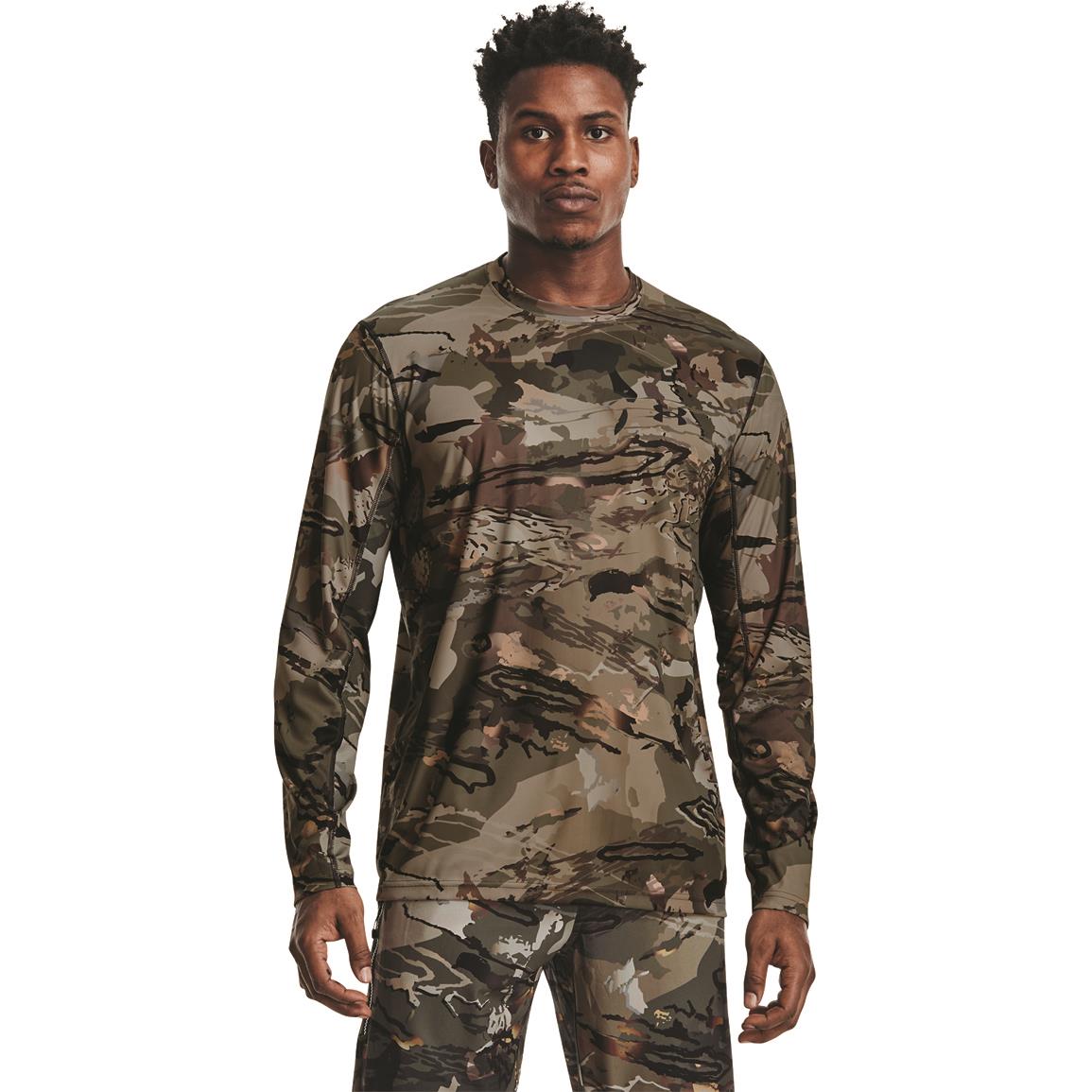 Under Armour Men's Iso-Chill Brush Line Long-sleeve Shirt, UA Forest All Season Camo/Black