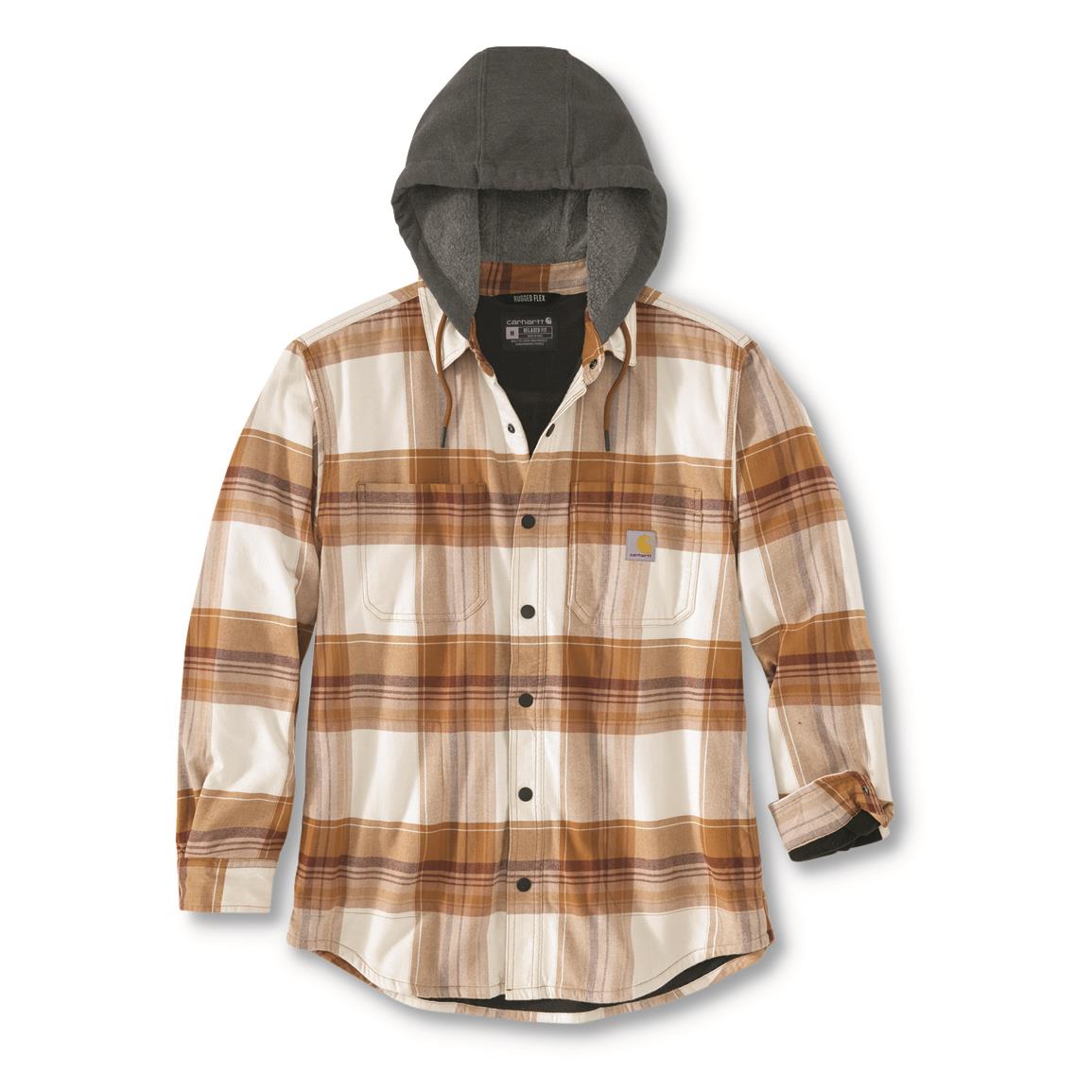 Carhartt Men's Relaxed Fit Flannel Sherpa-Lined Shirt Jacket - 732419 ...