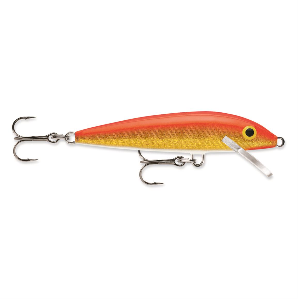 Rapala Original Floating Minnow Lure, Gold Fluorescent Red