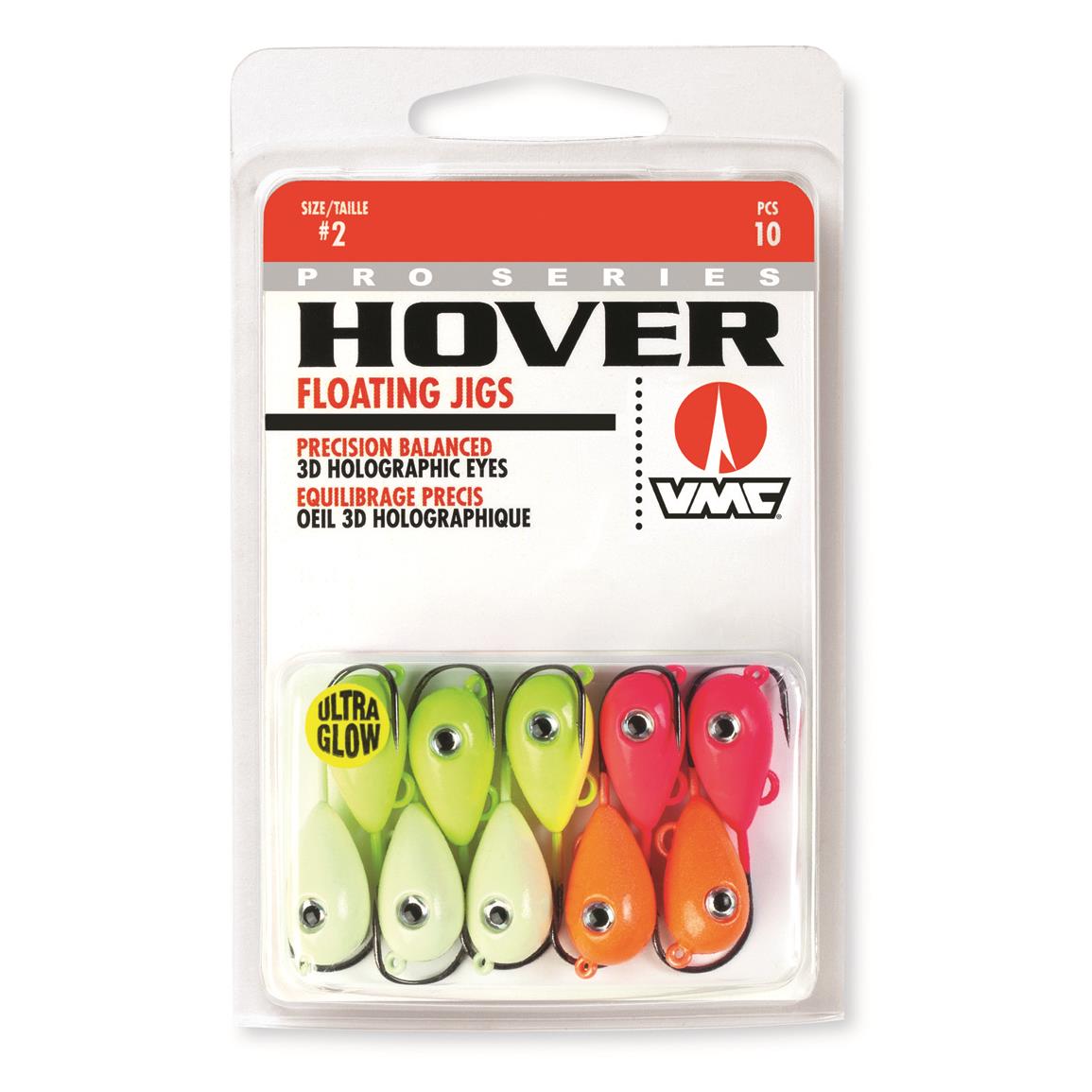 VMC Ultra Glow Hover Floating Jig Kit, Size 2, Assorted