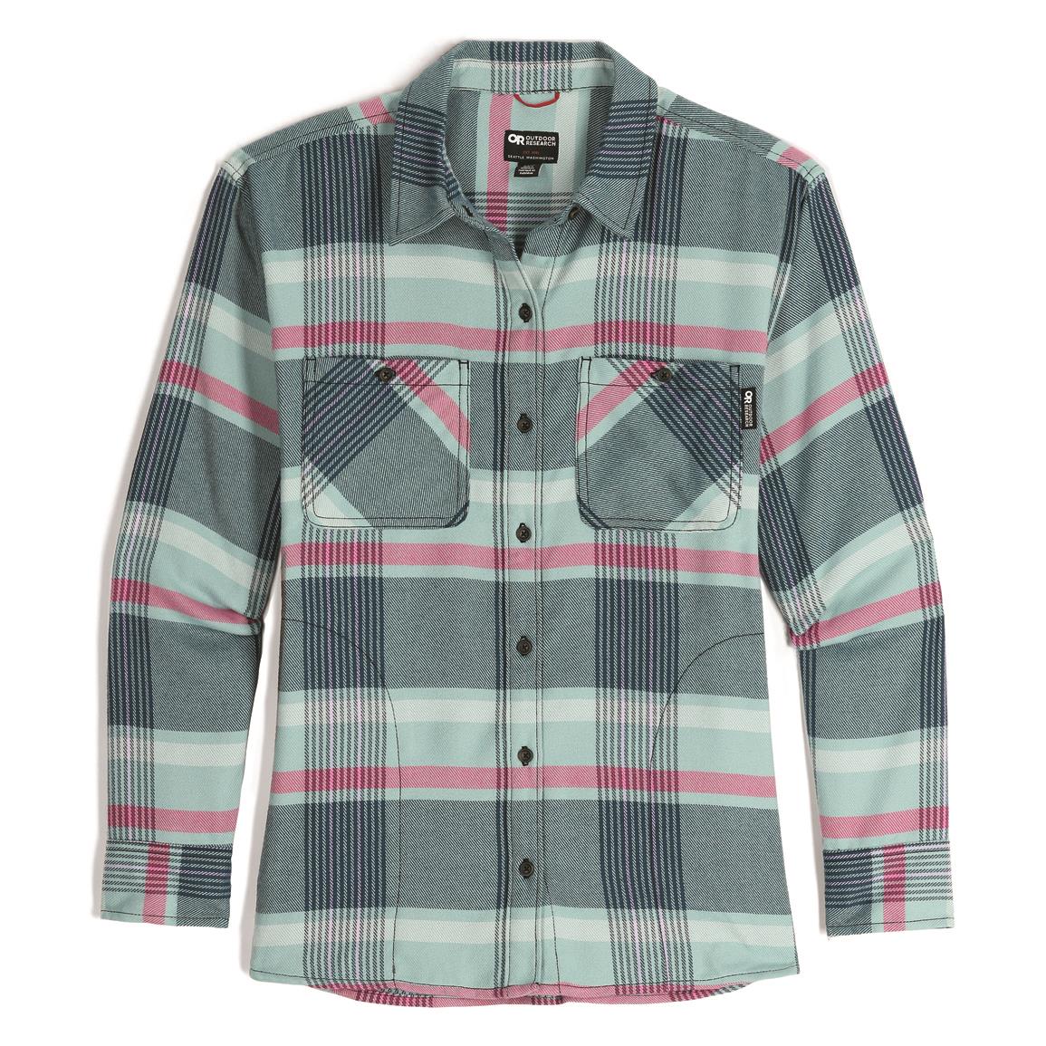 Outdoor Research Women's Feedback Flannel Twill Shirt, Harbor Plaid