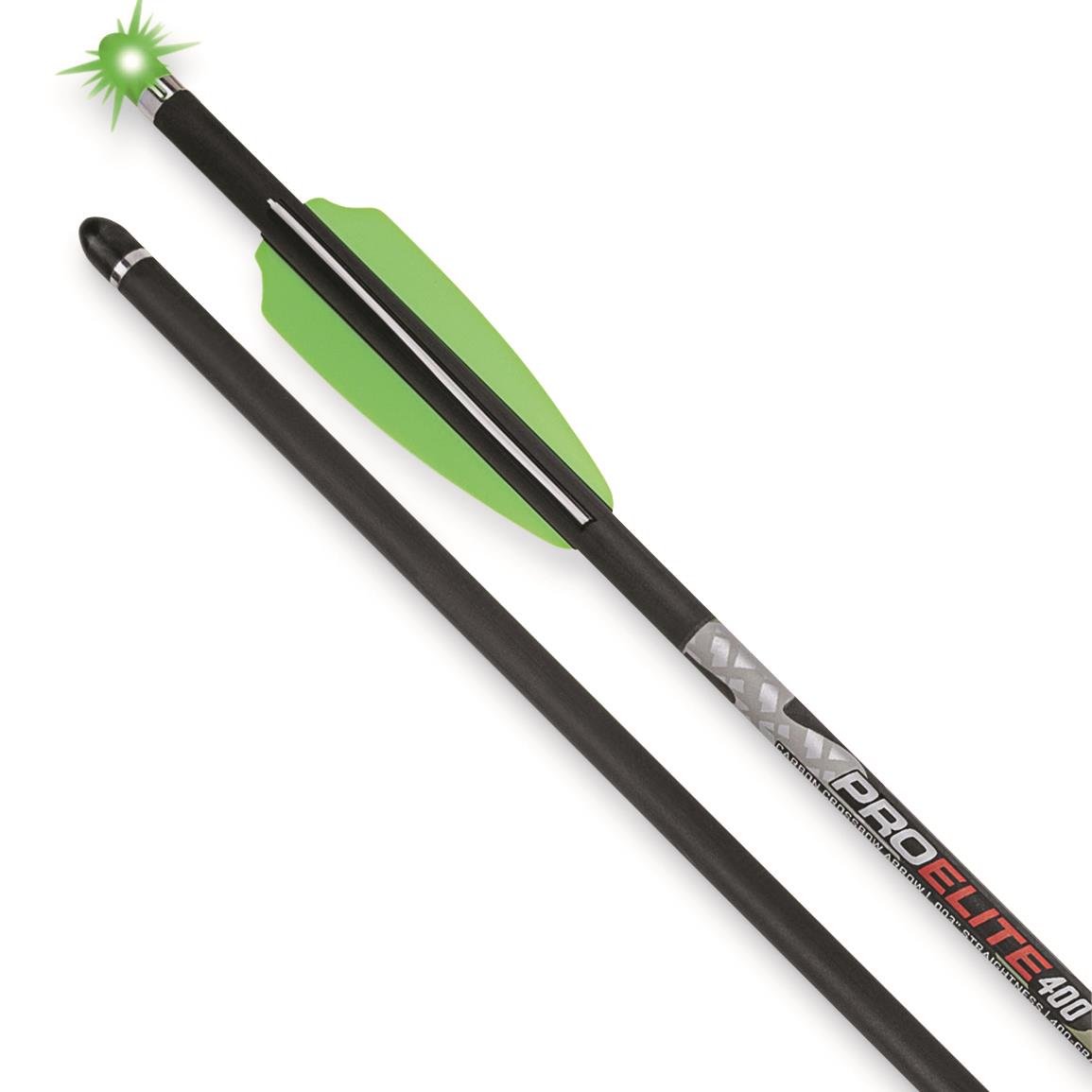 NEW! TenPoint Pro Elite 400 20" Carbon Crossbow Bolts with Alpha-Blaze Lighted Nocks, 3 Pack