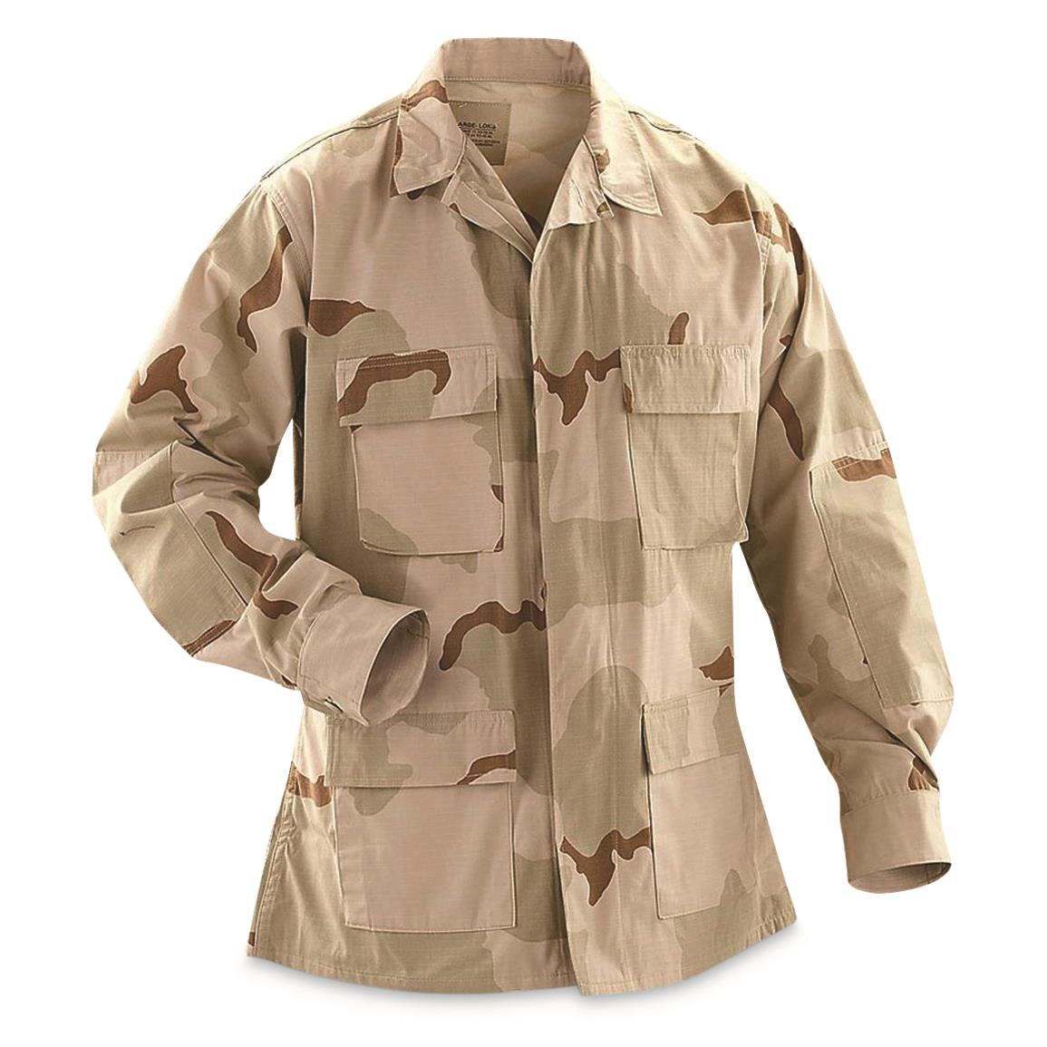 U.S. Military Surplus 3 Color Desert Camo BDU Shirt, New, 3-color Desert