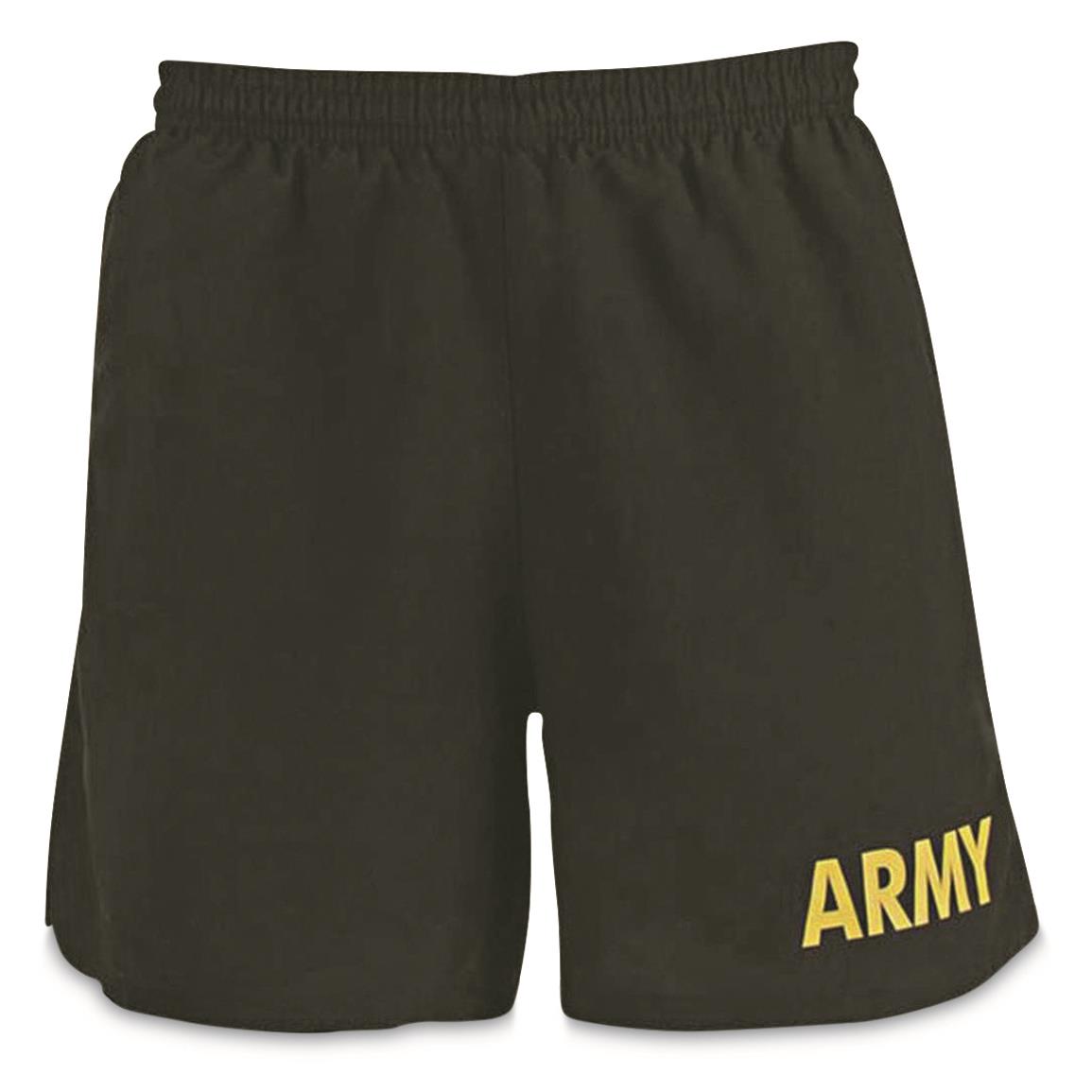 U.S. Army Surplus APFU Physical Fitness Uniform Shorts, New, Black