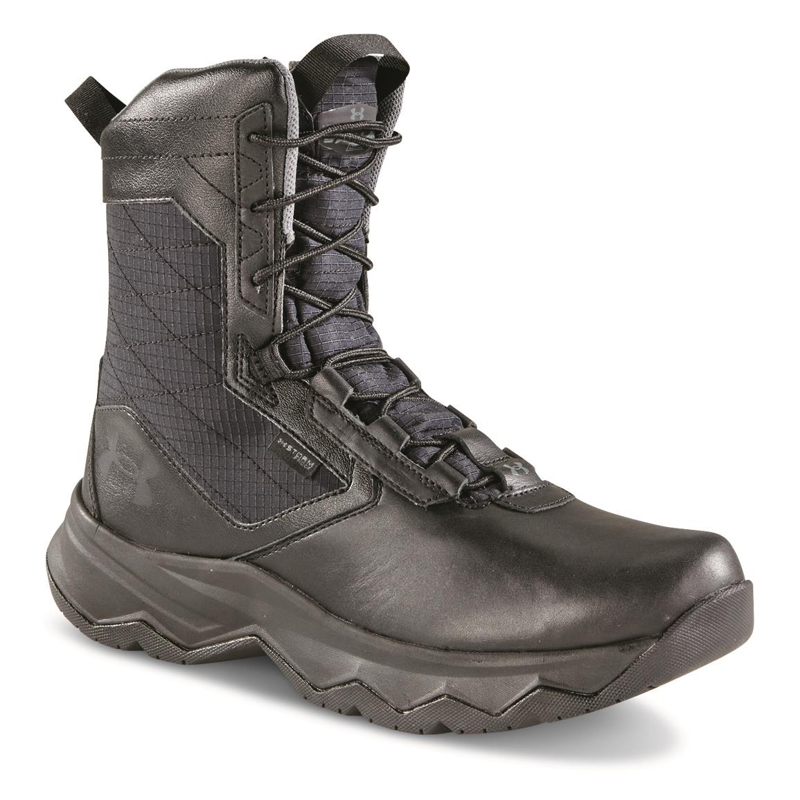 Under Armour Men's Stellar G2 Waterproof Side-Zip Tactical Boots, Black