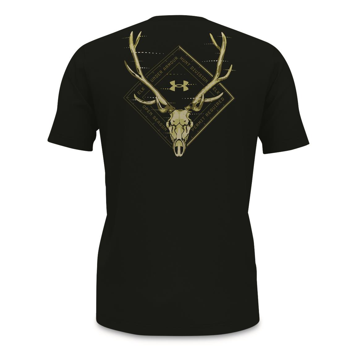 Under Armour Men's Hunt Elk Short Sleeve T-Shirt, Black/hushed Green