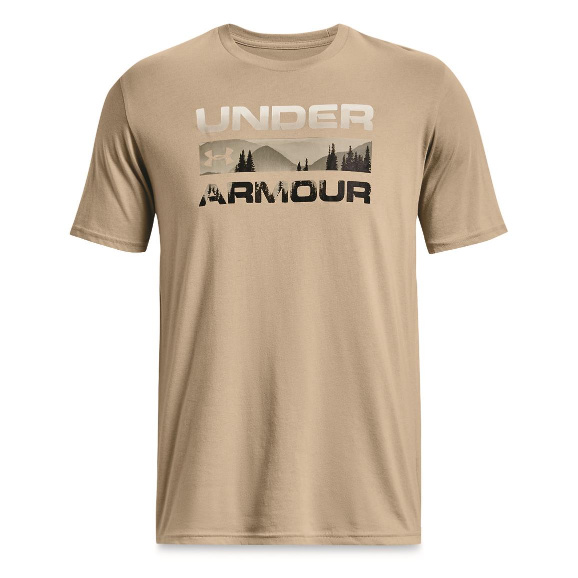 Under Armour Men's Camo Logo Short Sleeve T-Shirt, City Khaki/bayou