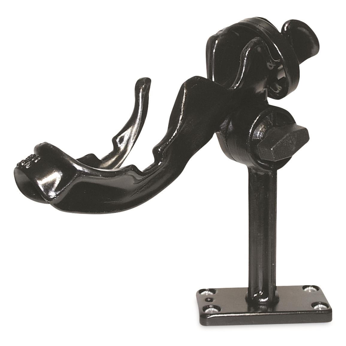 Attwood 5072-7 Base Di Montaggio Per Portacanne Sure-Grip, Alluminio Estruso, Per Barre Piatte 5 Cm, Fori Preforati
