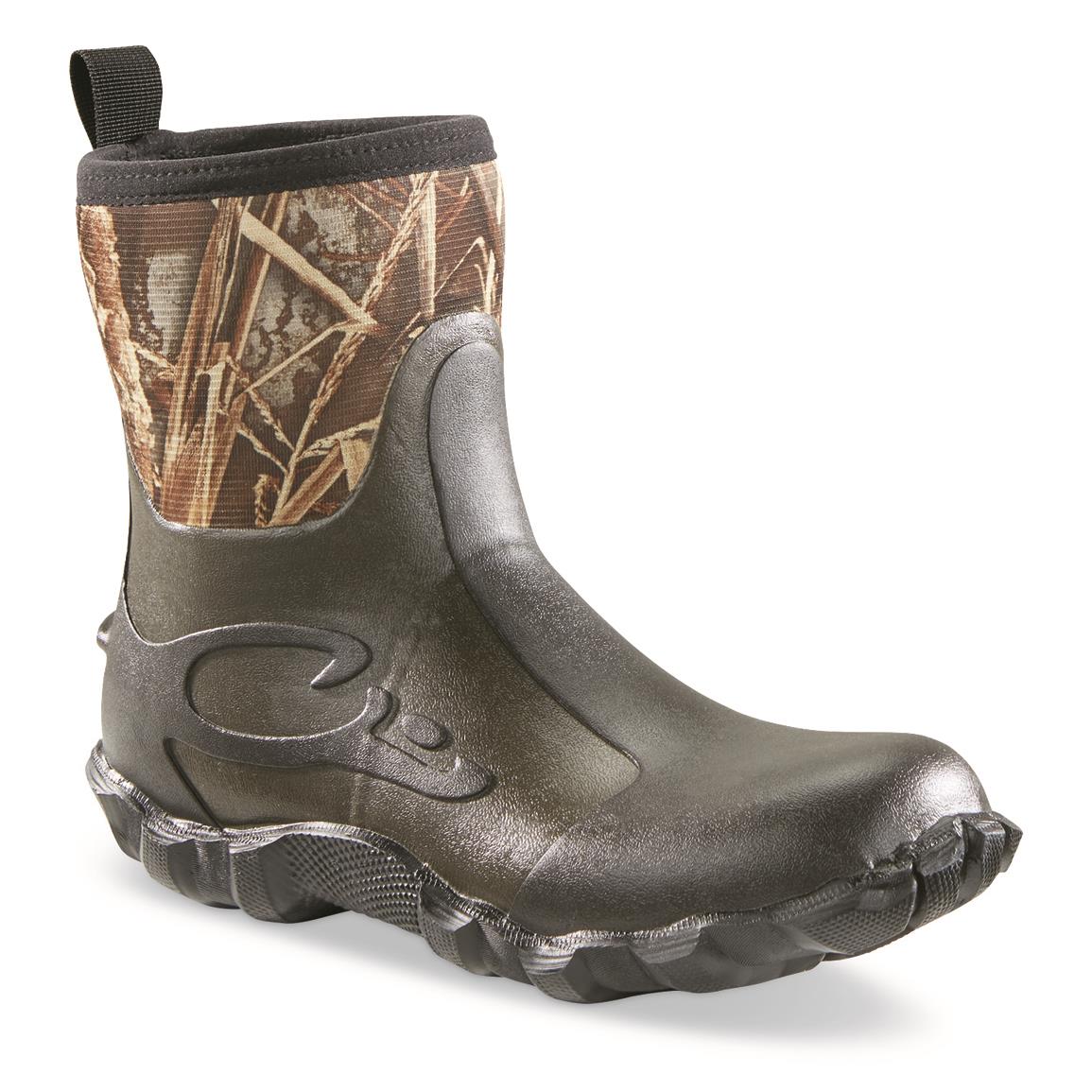 Drake Waterfowl Mudder 2.0 7" Mid Top Rubber Boots, Realtree Max-7