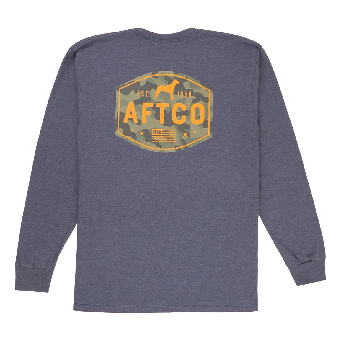 Aftco Men's Best Friend Long Sleeve T-Shirt, Midnight Heather