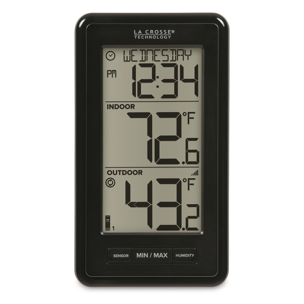 Indoor Outdoor Thermometer Wireless, 4.5 Inch Display Digital Hygrometer  Thermometer Temperature Humidity Monitor with 330ft Range Sensor and