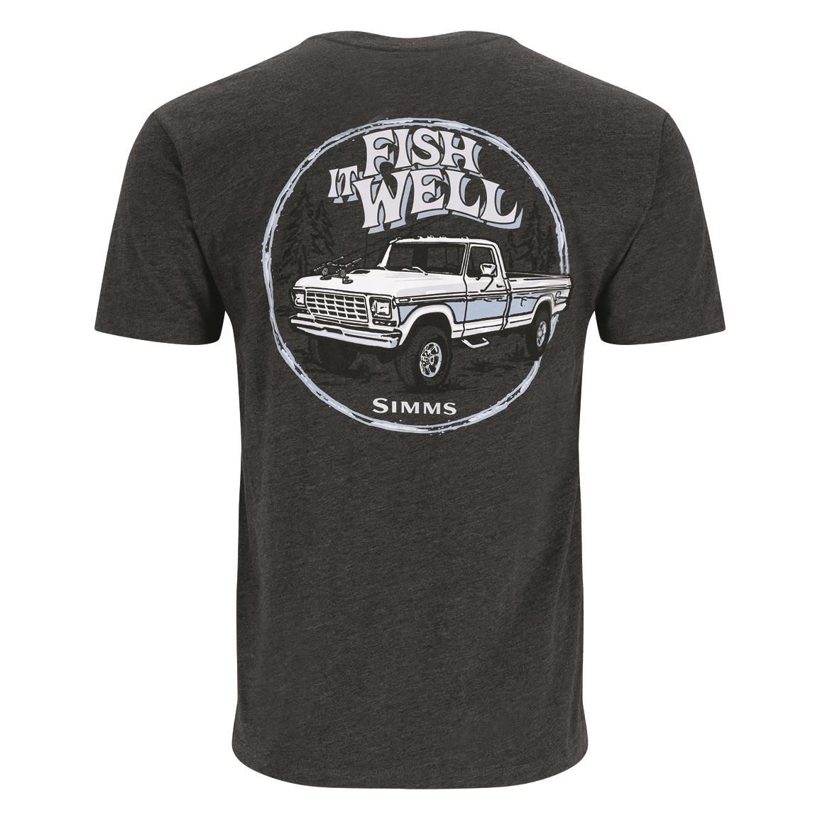Simms Men's Fish it Well Truck T-Shirt, Charcoal Heather
