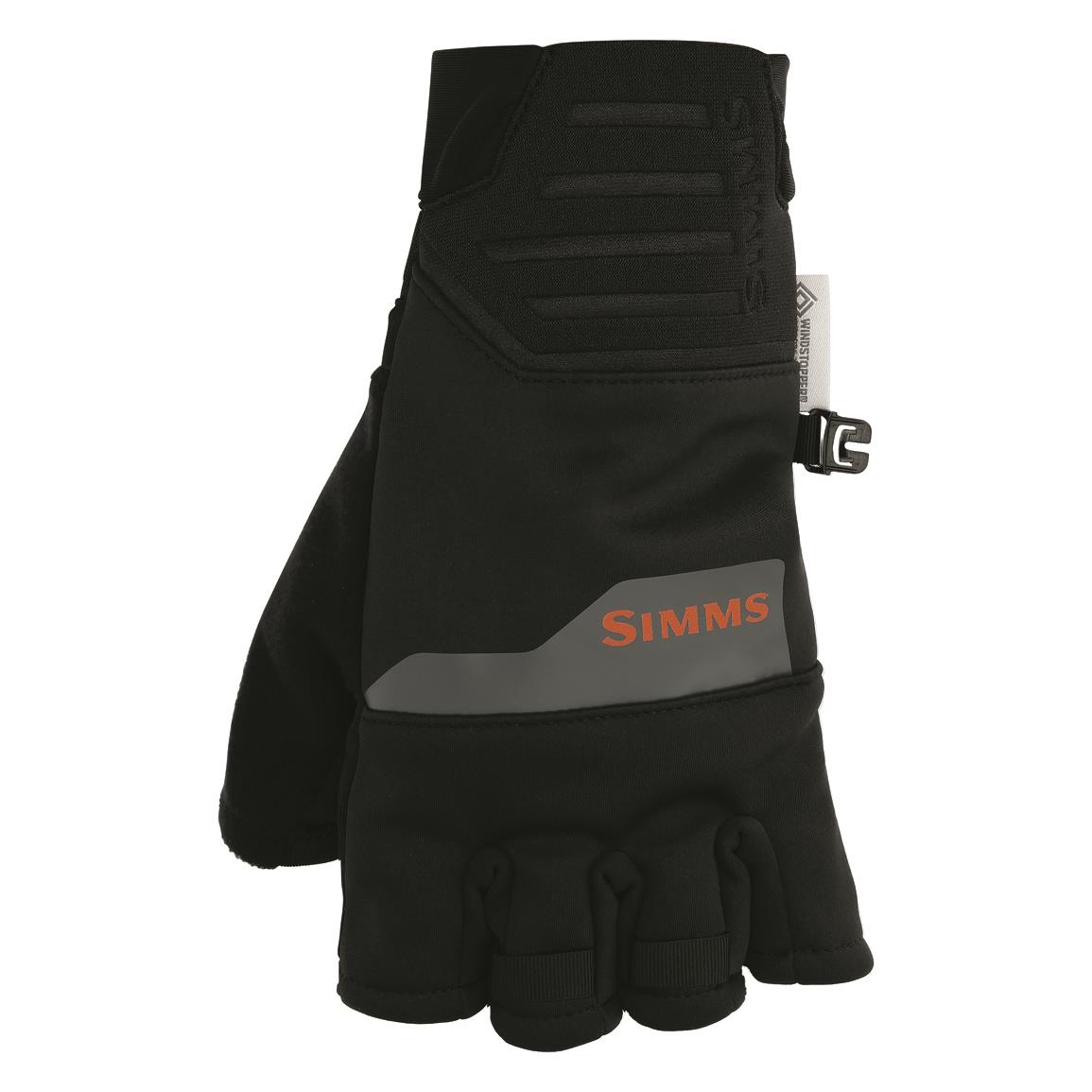 Simms Windstopper Half-Finger Gloves, Black