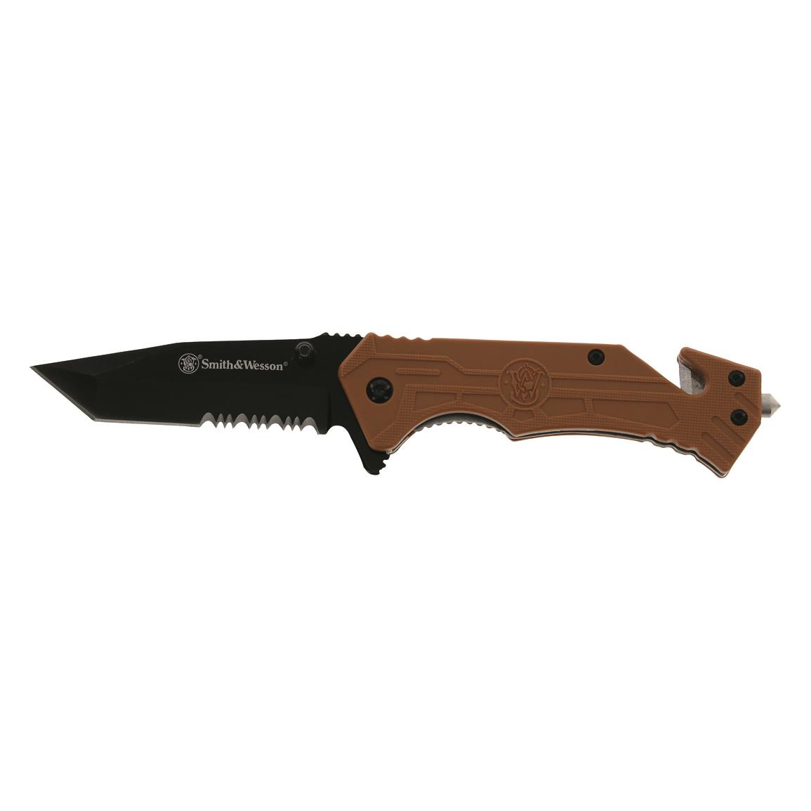 3.25" partially-serrated tanto-point blade with black oxide finish