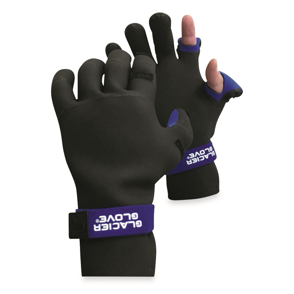 Glacier Glove Pro Angler Fishing Gloves, Black