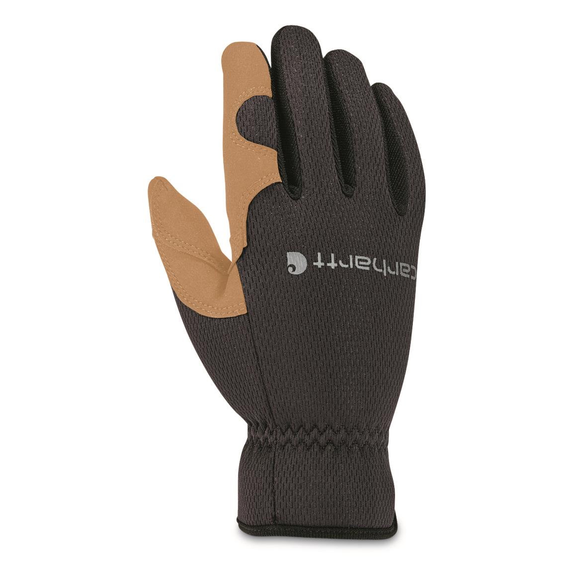Carhartt Men's Open Cuff High Dexterity Gloves, Black Barley