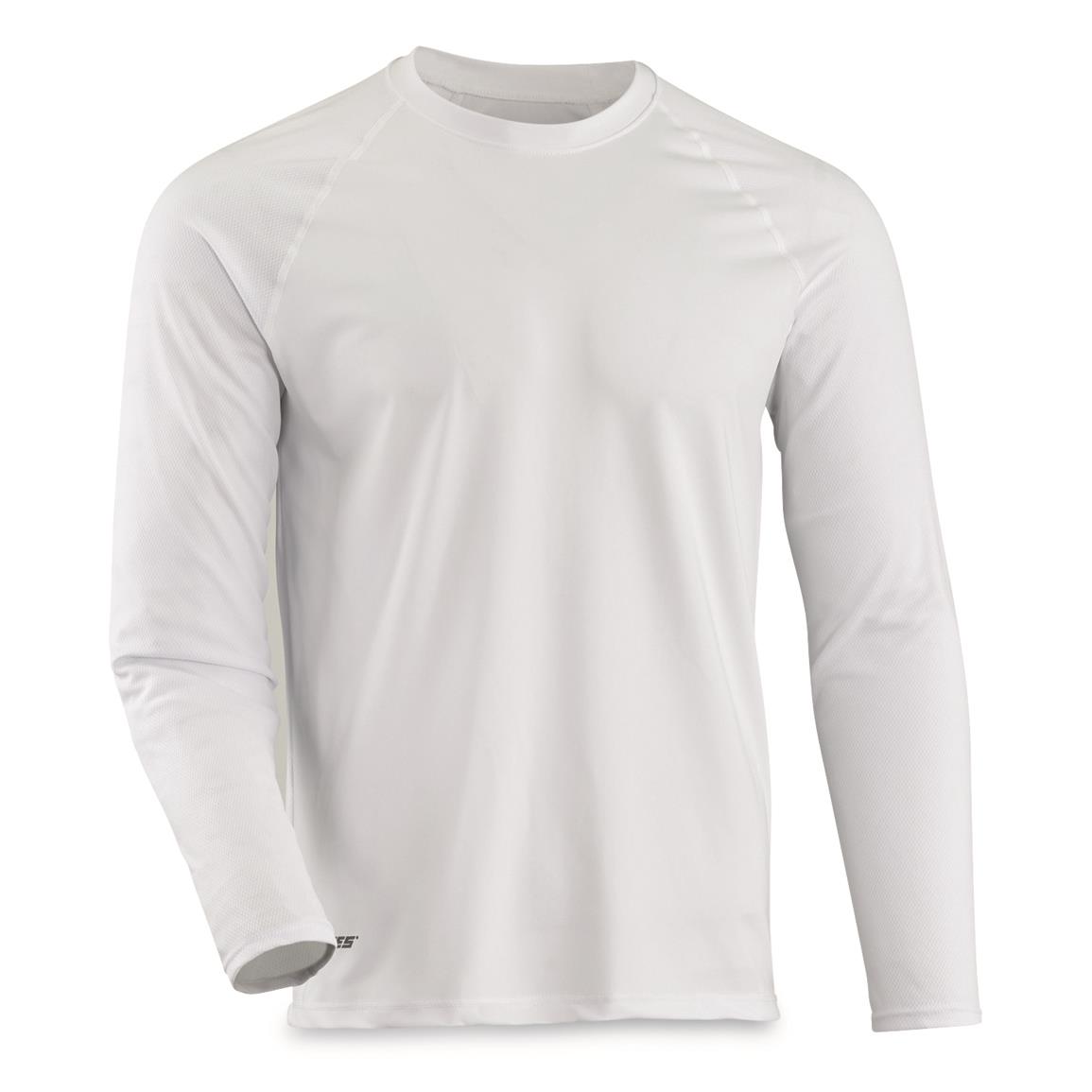 U.S. Military Surplus Bates Long Sleeve Performance Shirts, 2 pack, New, White