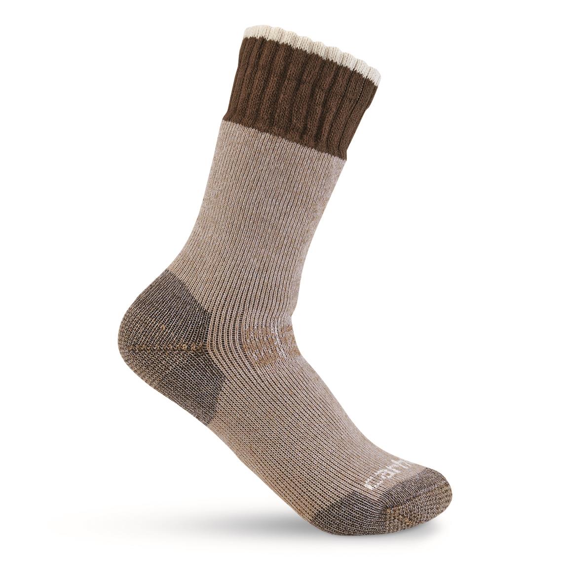 Carhartt Women's Heavyweight Synthetic-Wool Blend Boot Socks, Khaki