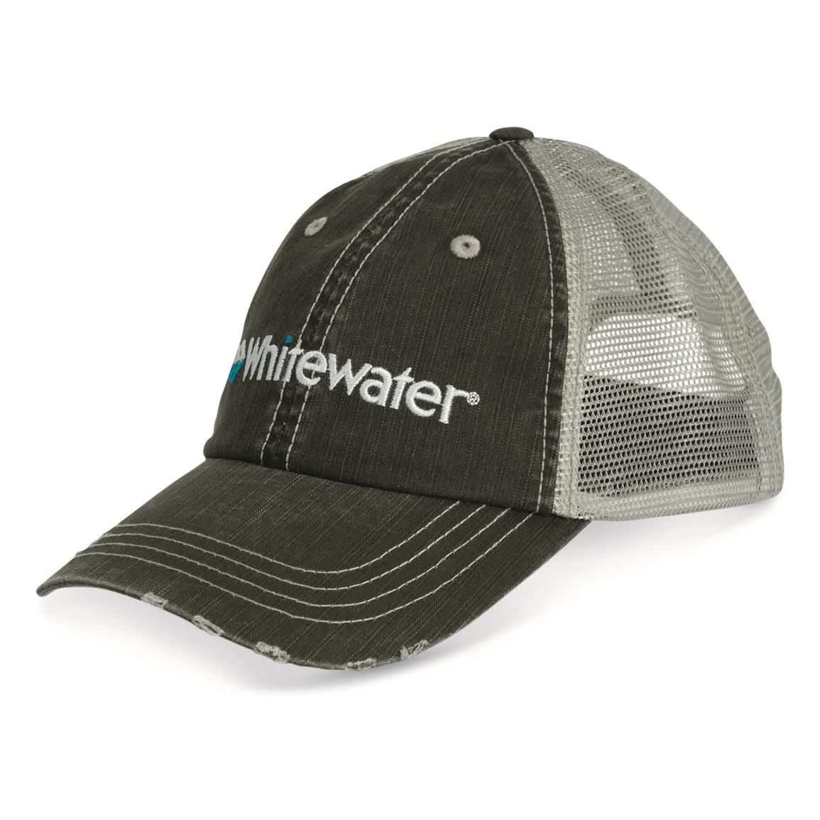 Whitewater Distressed Logo Hat, Black