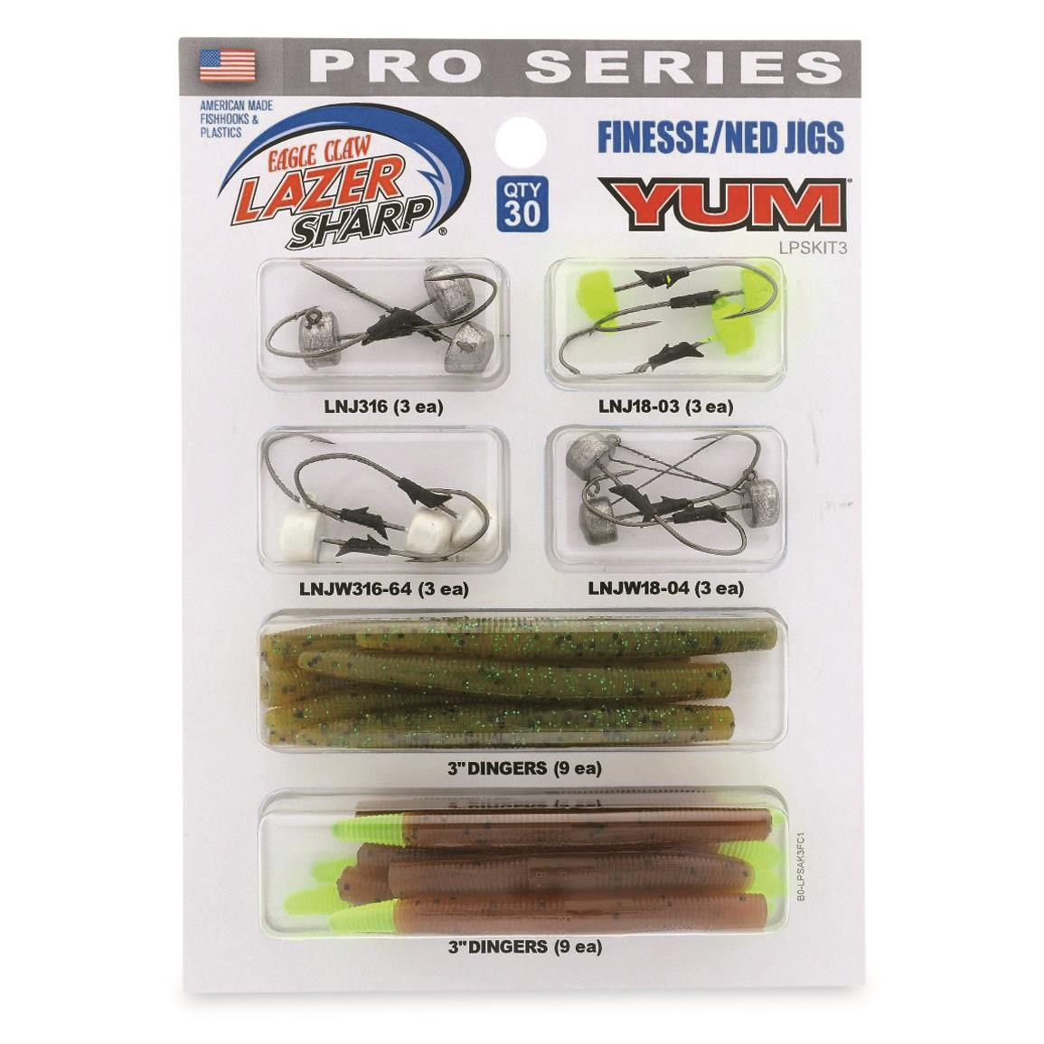 Eagle Claw Lazer Sharp Pro Series Avid Finesse/Ned Jig Kit, 30 Pieces