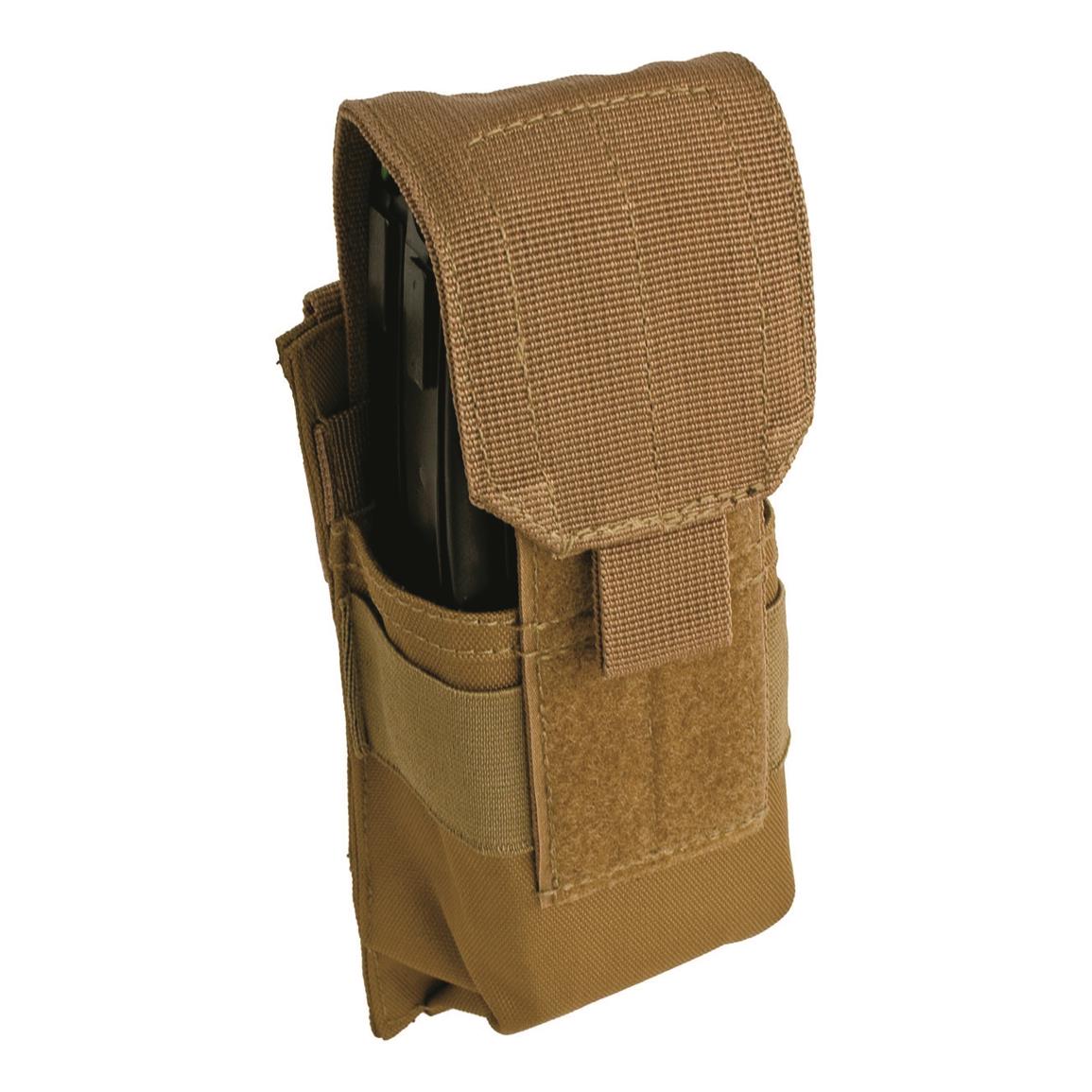 Red Rock Outdoor Gear MOLLE Single Rifle Mag Pouches, 4 pack, Coyote