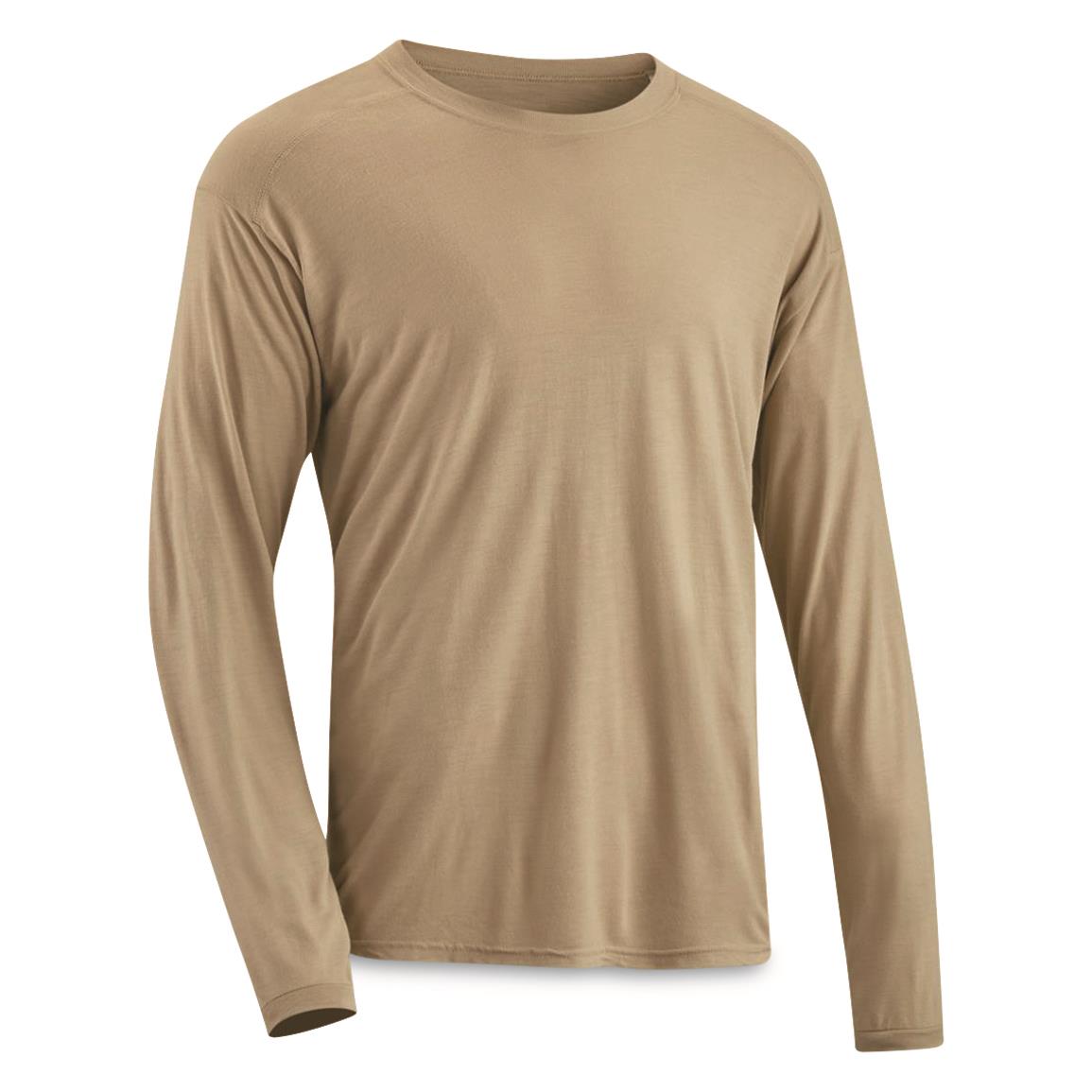 U.S. Military Surplus Polartec SilkWeight Base Layer Shirt, New, Sand