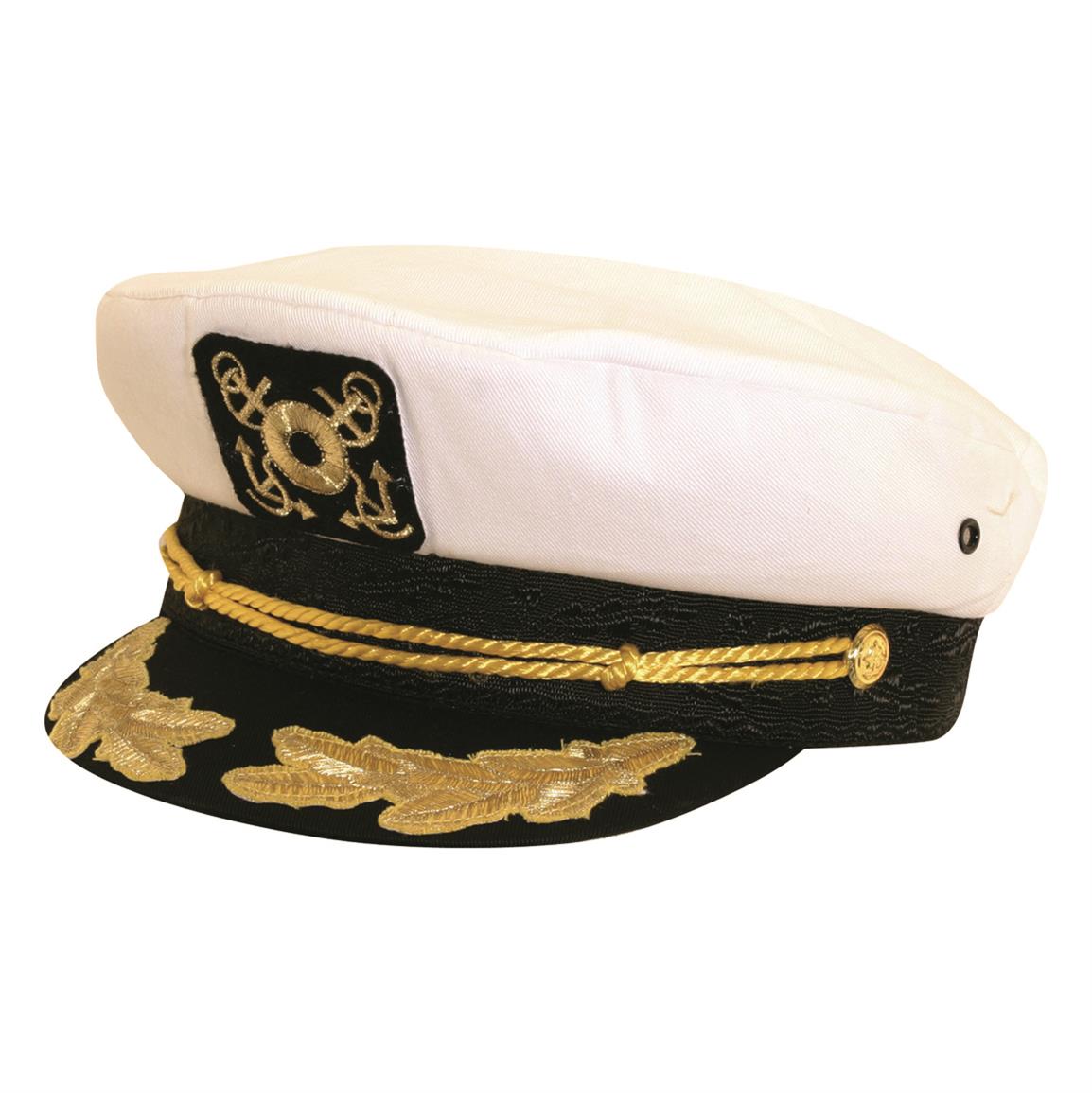 Dorfman Men's Yacht Cap, White