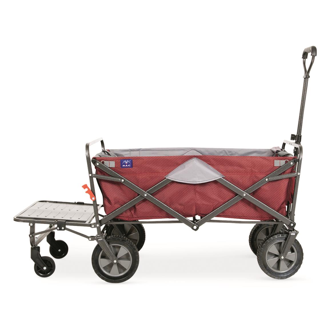 MACSPORTS Outdoor Utility Tailgate Wagon with Cargo Trailer, Red