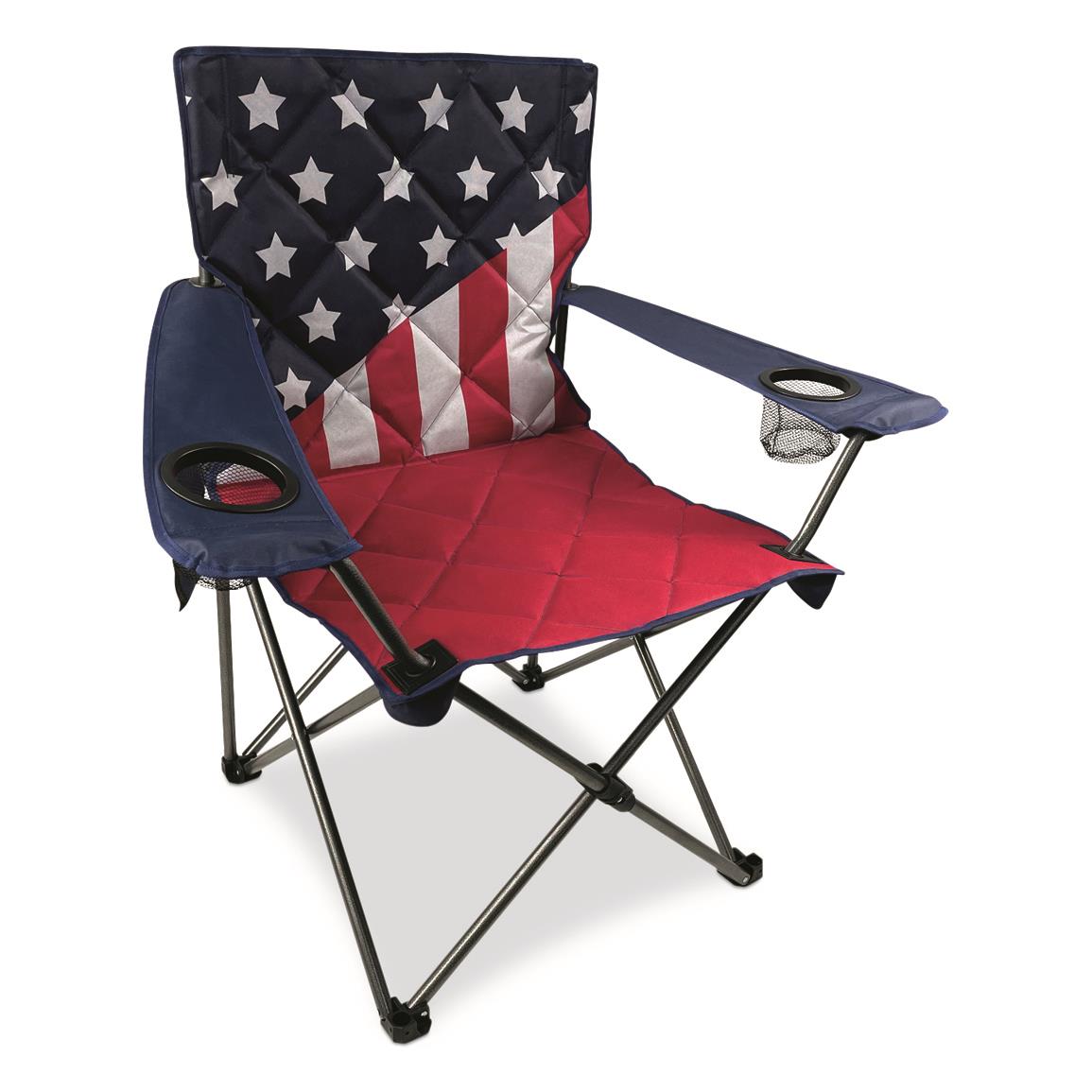 Black Sierra Equipment Oversized Old Glory Flag Chair, 300-lb. Capacity, Red/White/Blue