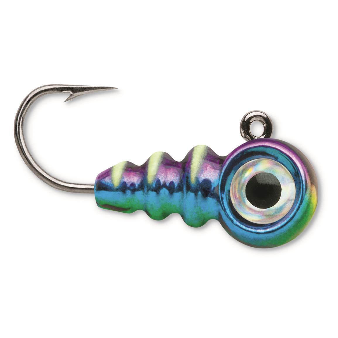 VMC Tungsten Larv Eye Jig, Glow Metallic Rainbow