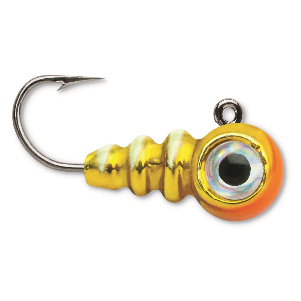 VMC Tungsten Larv Eye Jig, Green Orange Glow