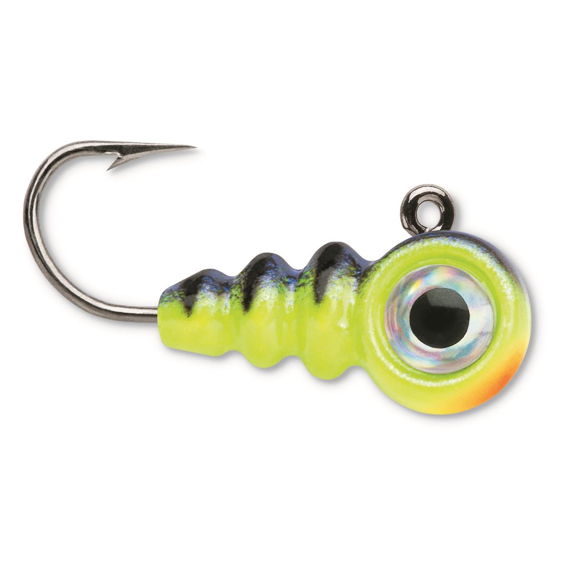 VMC Tungsten Larv Eye Jig, Glow Hot Perch