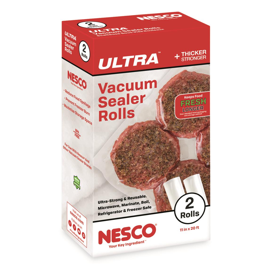NESCO ULTRA Vacuum 11" x 20" Sealer Rolls, 2 pack