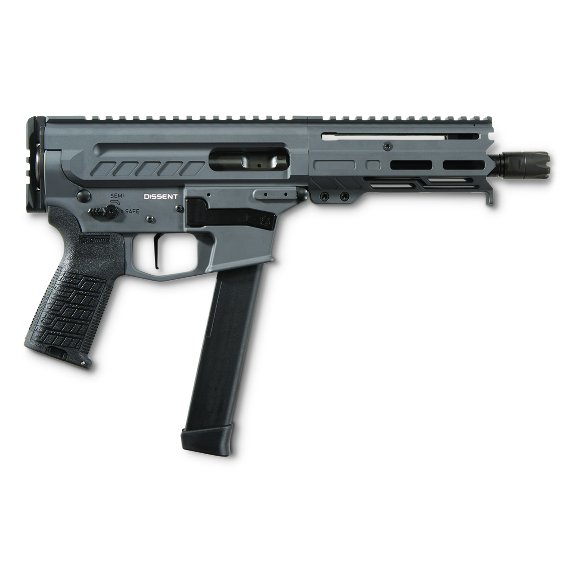 CMMG Dissent MkGs AR-style Pistol, Semi-auto, 9mm, 6.5" BBL, Sniper Gray, 33+1, Glock Mags
