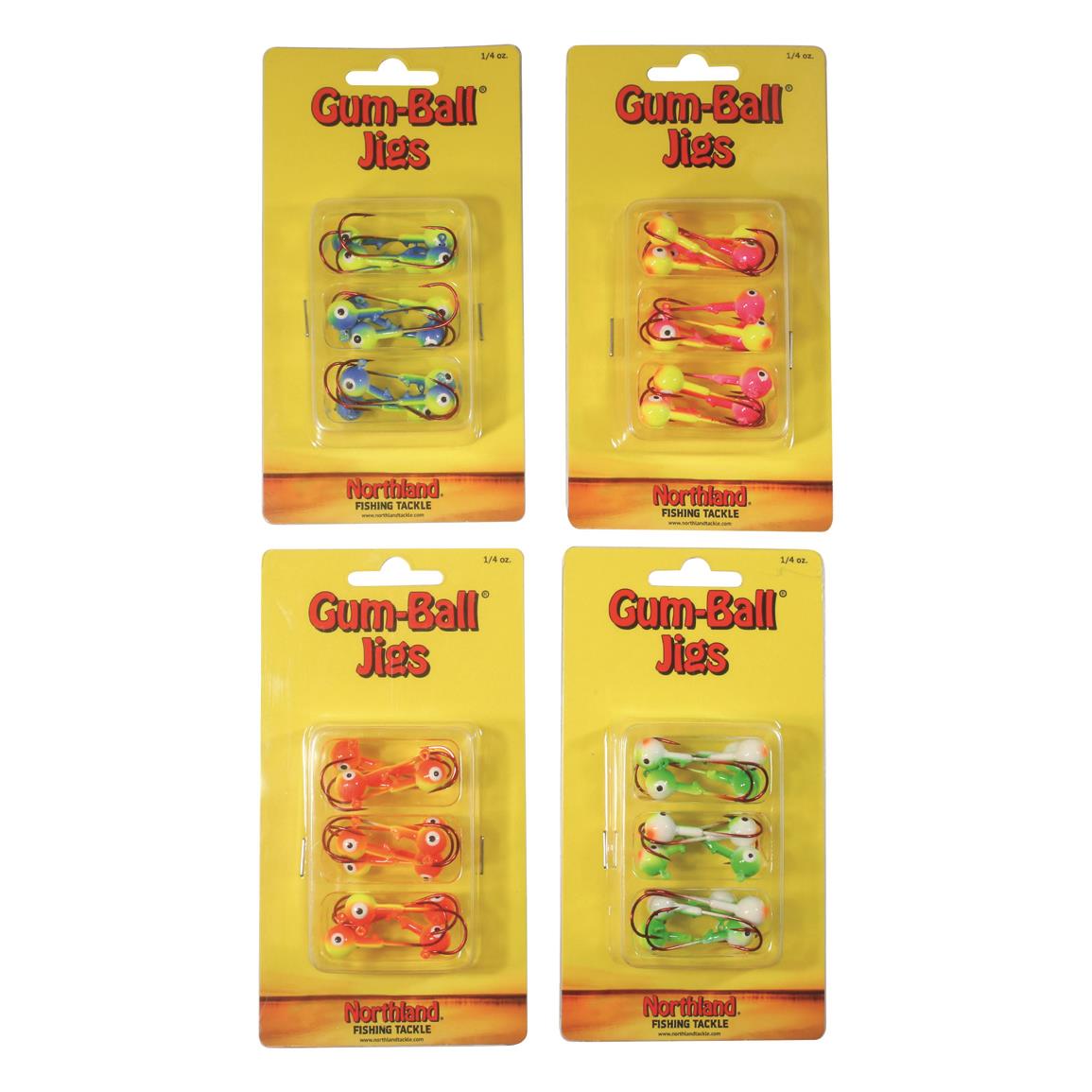 Northland Gum-Ball Jigs Assorted Colors 60 Pack, 1/4 oz, Assorted