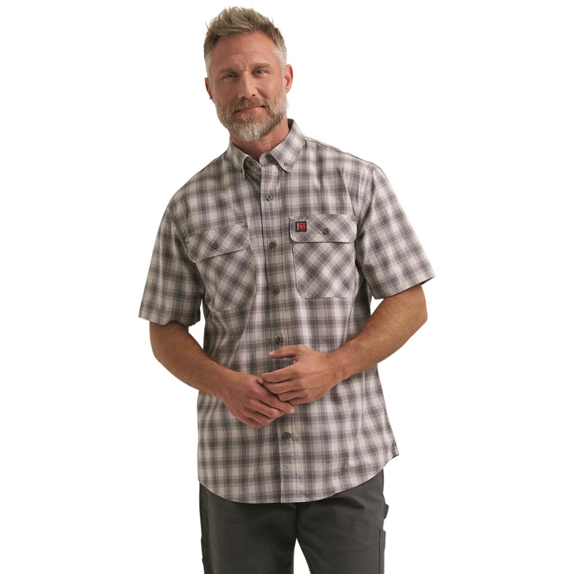 Wrangler RIGGS Workwear Men's Foreman Plaid Short Sleeve Shirt