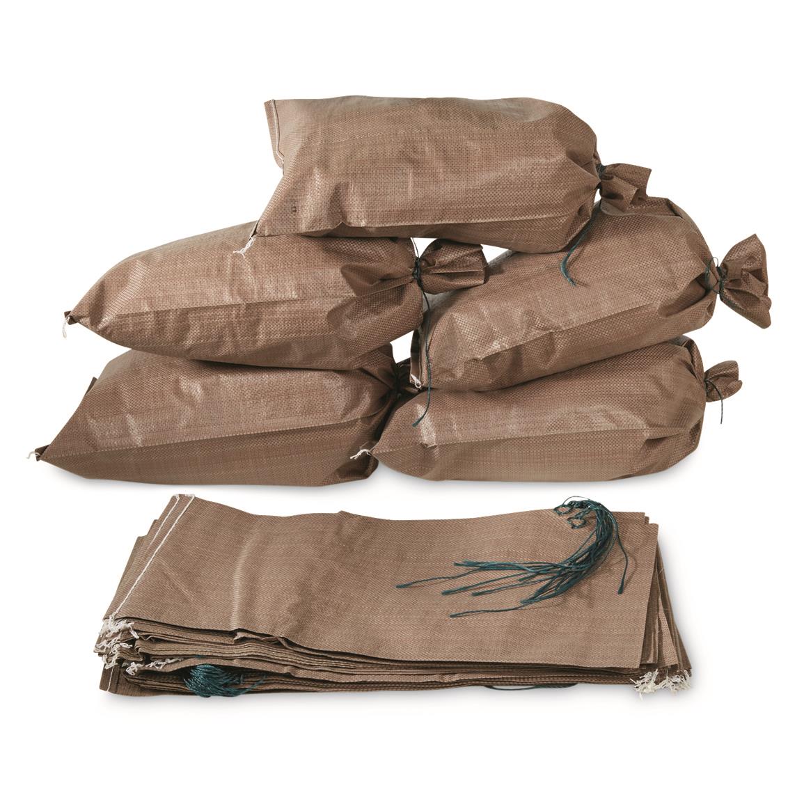 U.S. Military Surplus Woven Sand Bags, 50 pack, New, Coyote