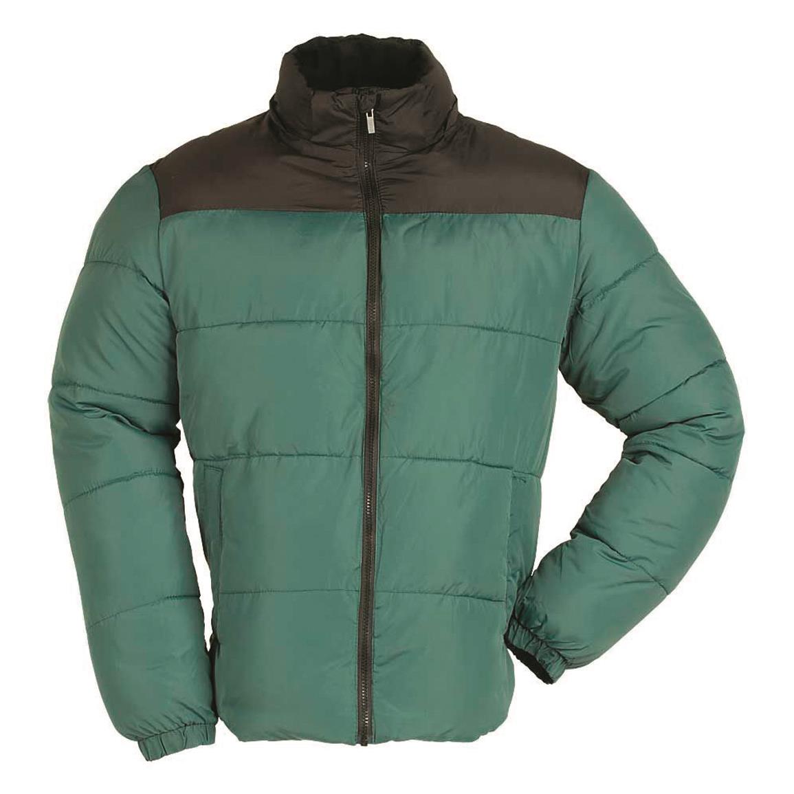 U.S. Municipal Surplus Puffer Winter Jacket, New, Green/Black