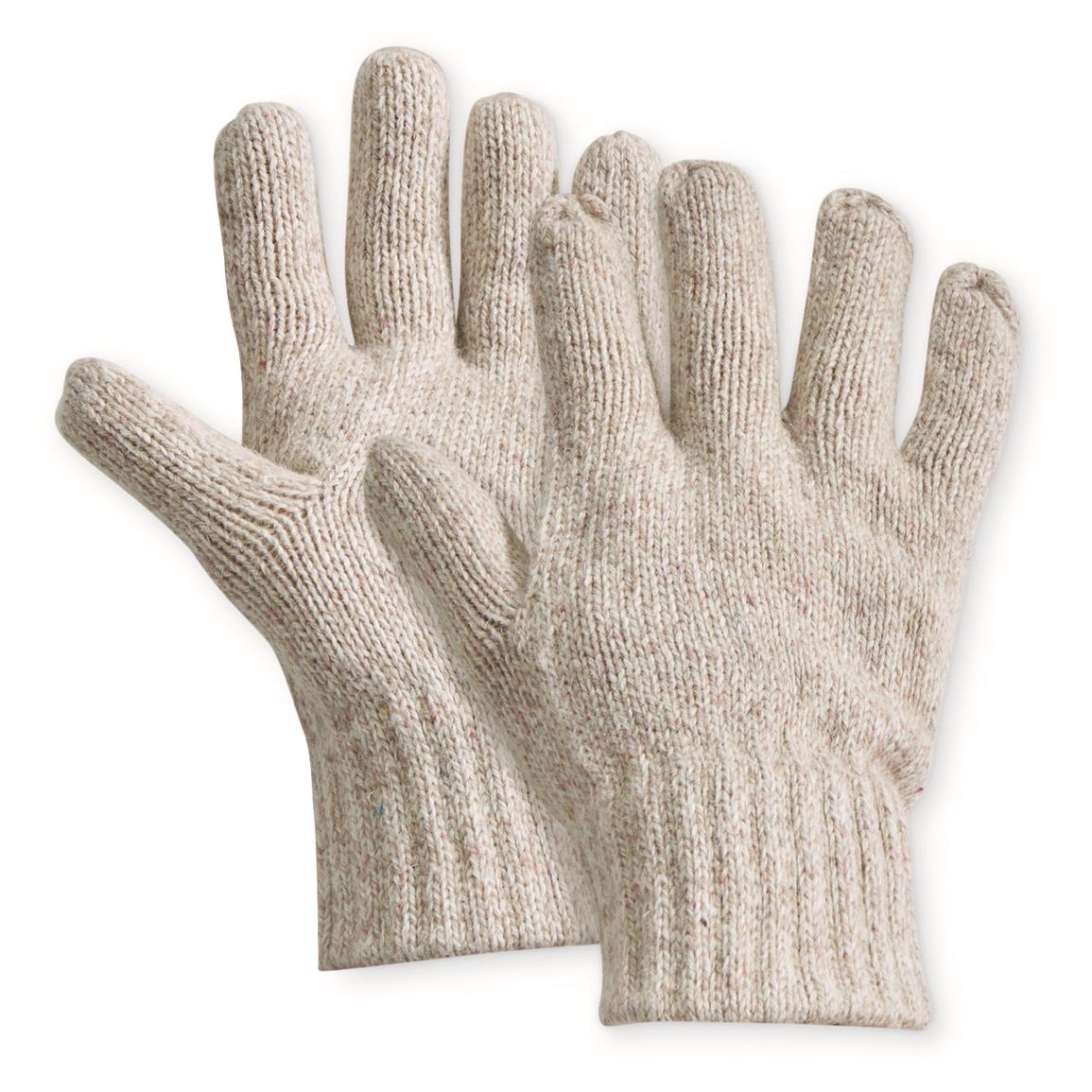 Hungarian Military Surplus Wool Gloves, 6 pairs, New, Tan