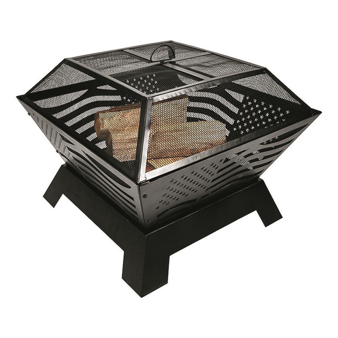 Endless Summer The Patriot 28" Wood Burning Fire Pit with American Flag