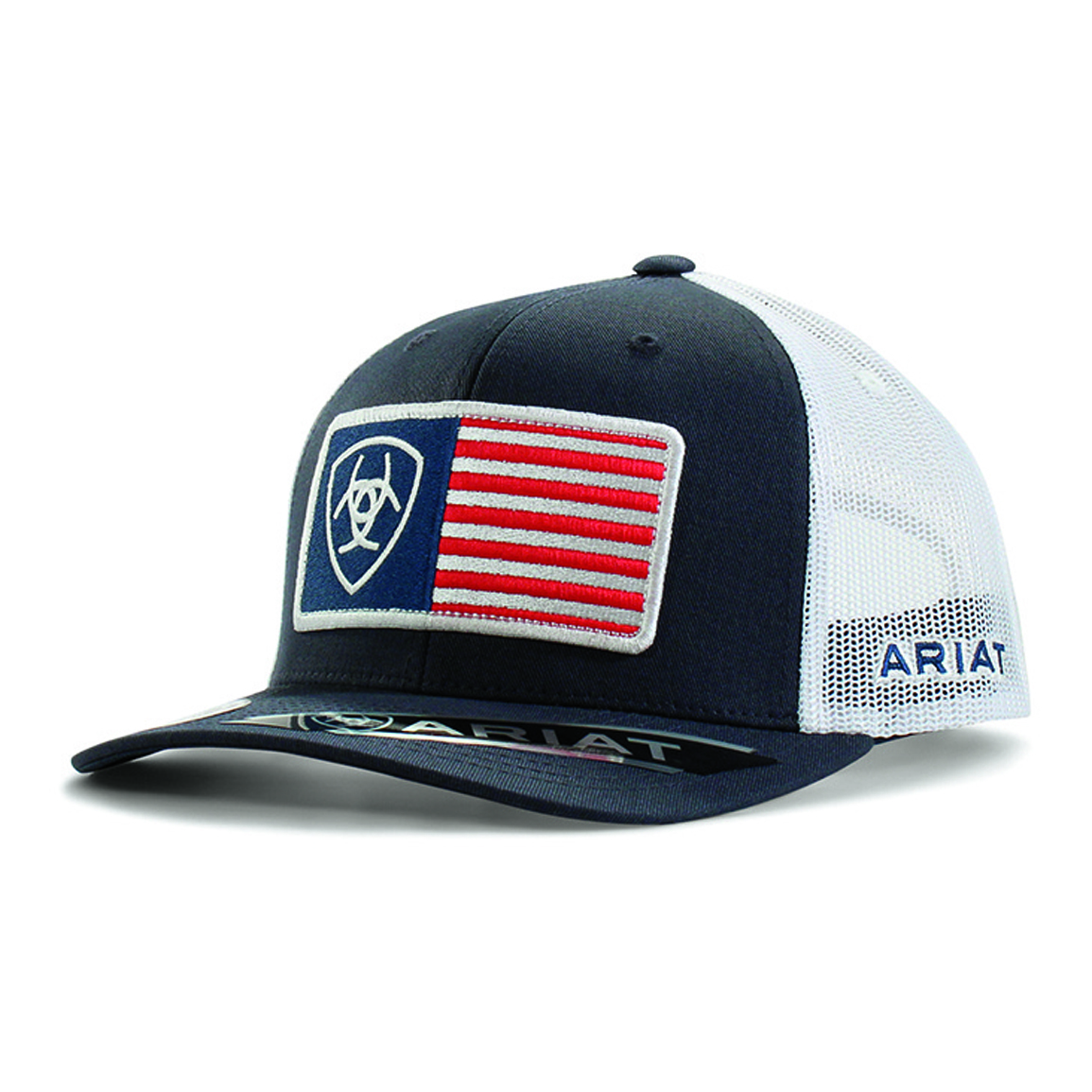 Ariat Mens Flag Patch Unstructured Baseball Cap, Navy