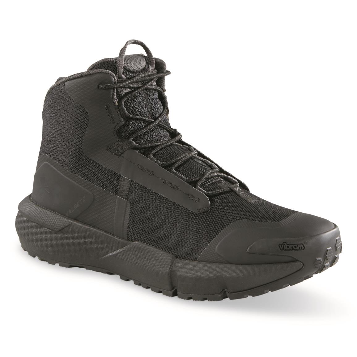 Under Armour Men's Charged Valsetz Mid Tactical Boots, Black/black/jet Gray