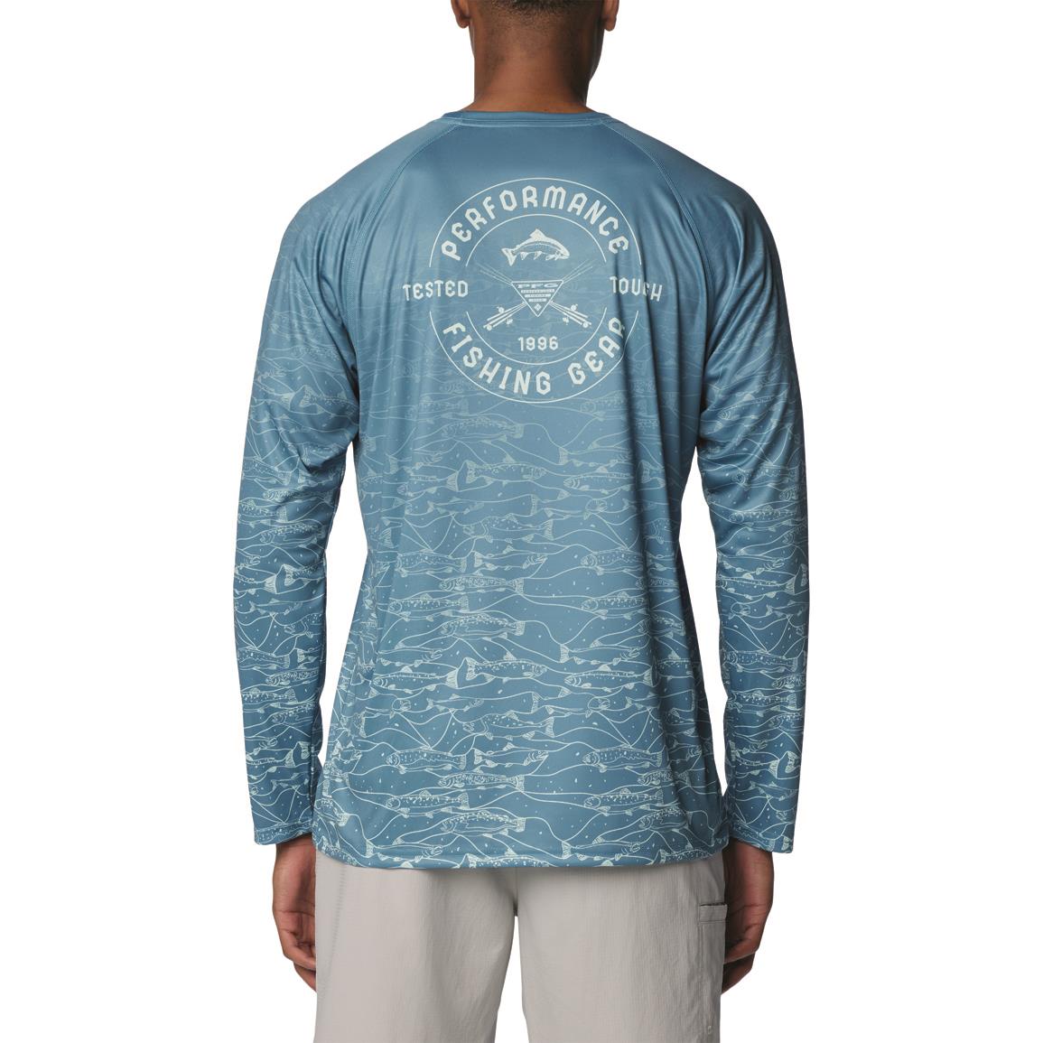 Columbia Men's PFG Super Terminal Tackle Long Sleeve Shirt, Canyon Blue/tested Tough Fresh Sf