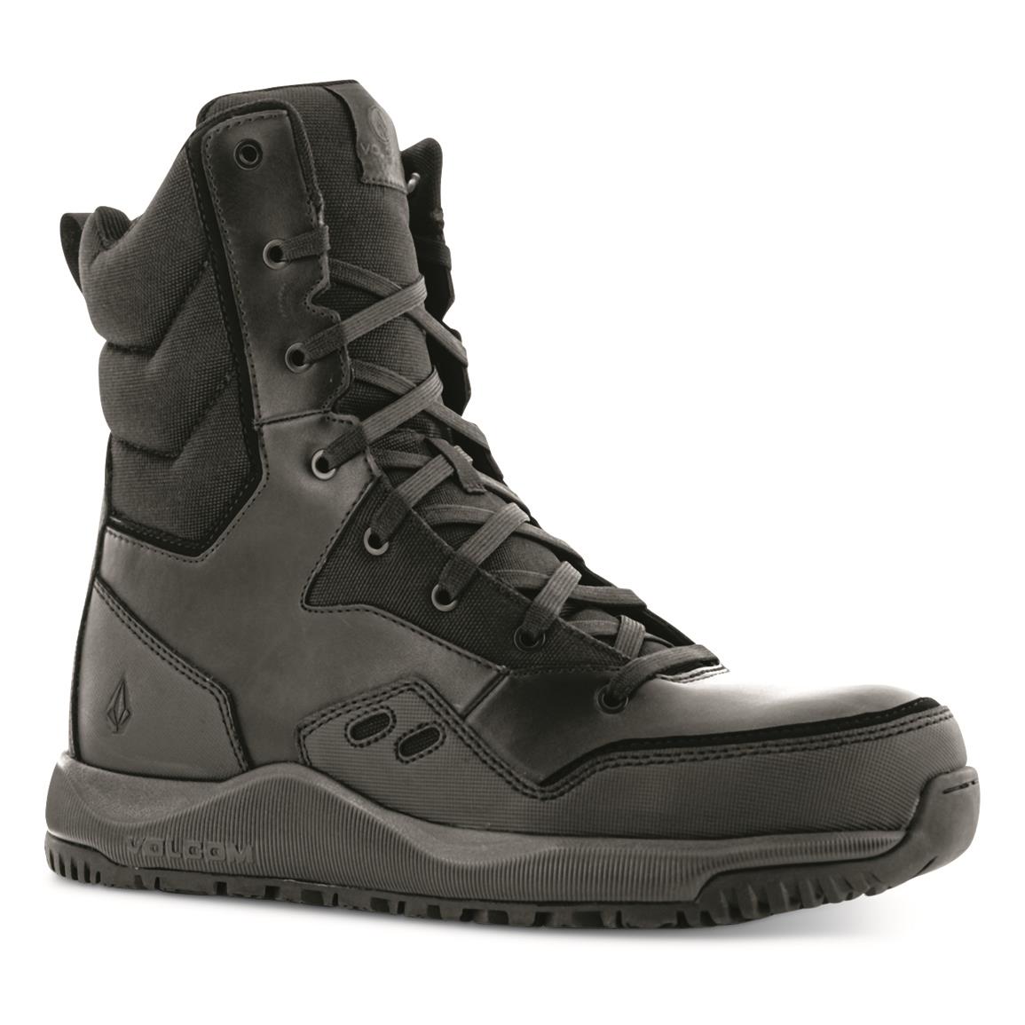 Volcom Street Shield 8" Side-zip Composite Toe Tactical Boots, Black